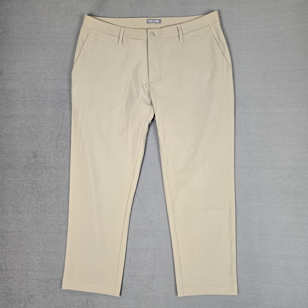 Ash & Erie Pants Mens 34x26 Beige Chino Casual Golf Performance